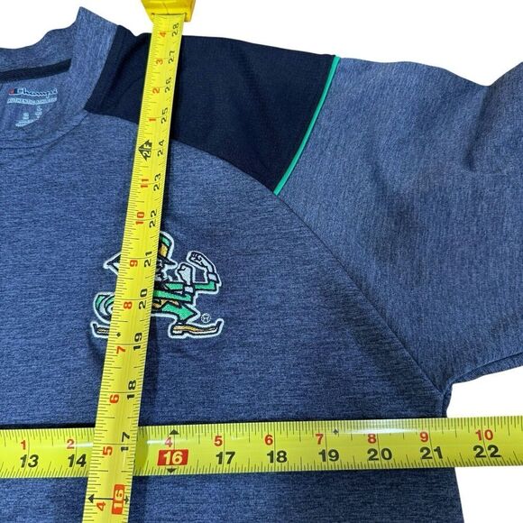 Champion Note Dame Men's 1/4 Zip Pullover Blue Large Athleisure Lightweight - Picture 9 of 10